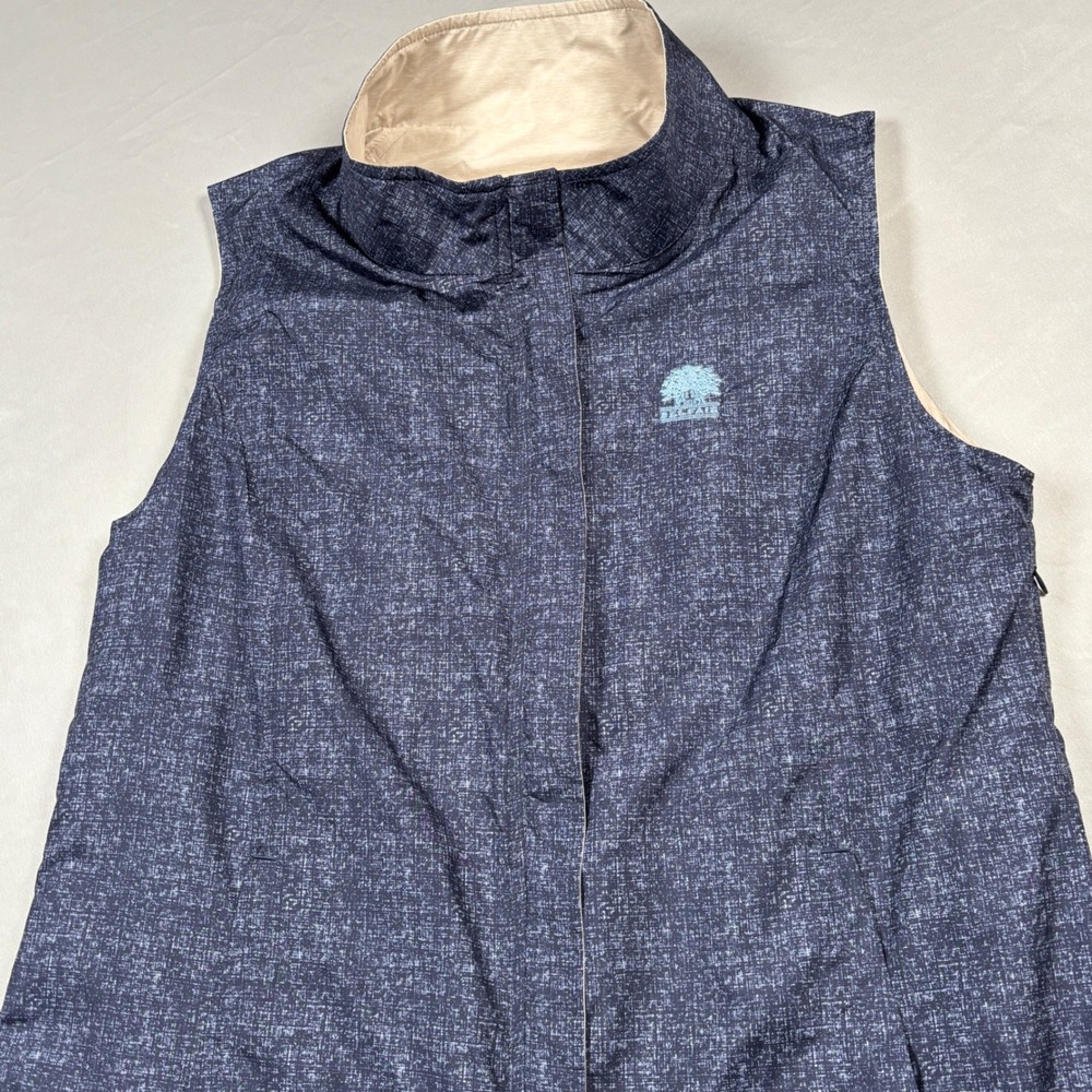Peter Millar Vest Women XL Blue Reversible Printed Full Zip LS18EZ01B NWT